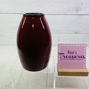 70's Scheurich Amano Germany 629-18 Oxblood Red 7.25" Art Pottery Torpedo Vase